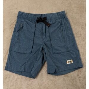 Howler Bros Pedernales Shorts Men's Size 32 Blue Triangle AOP Belted Nylon EUC